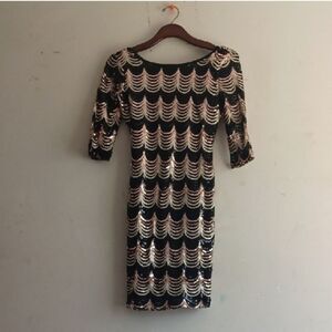 Elegant Black and Gold Sequin Dress